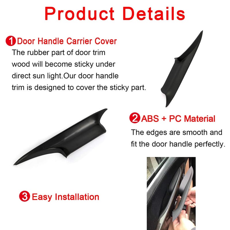 FEXON Door Pull Handle Cover Replacement for BMW 7 Series 730 740 750 760 F01 F02 2008-2014, Fit Front Left and Right Replaces 51419115501 51419115502 - Image 5